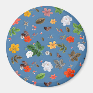 Gula blommor och Vit ros 23 Magnet