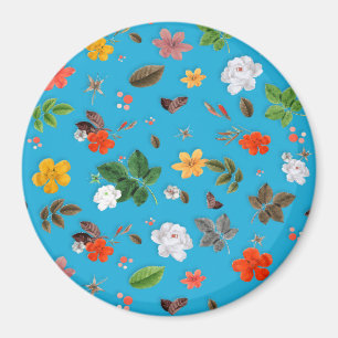 Gula blommor och Vit ros 24 Magnet