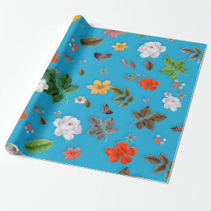 Gula blommor och Vit ros 24 Presentpapper