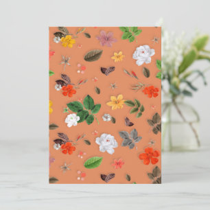 Gula blommor och Vit ros 25 Tack Kort