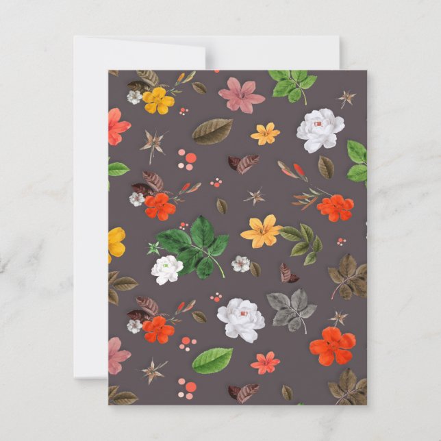 Gula blommor och Vit ros 26 Anteckningskort (Framsida)