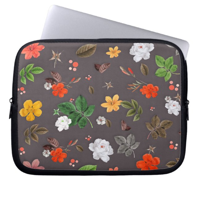 Gula blommor och Vit ros 26 Laptop Fodral (Framsidan)