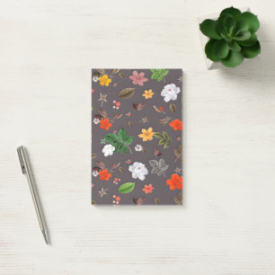 Gula blommor och Vit ros 26 Post-it Block