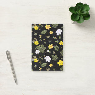 Gula blommor och Vit ros 2 Post-it Block