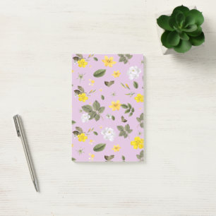 Gula blommor och Vit ros 5 Post-it Block