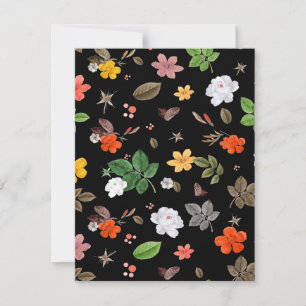 Gula blommor och Vit ros 8 Anteckningskort