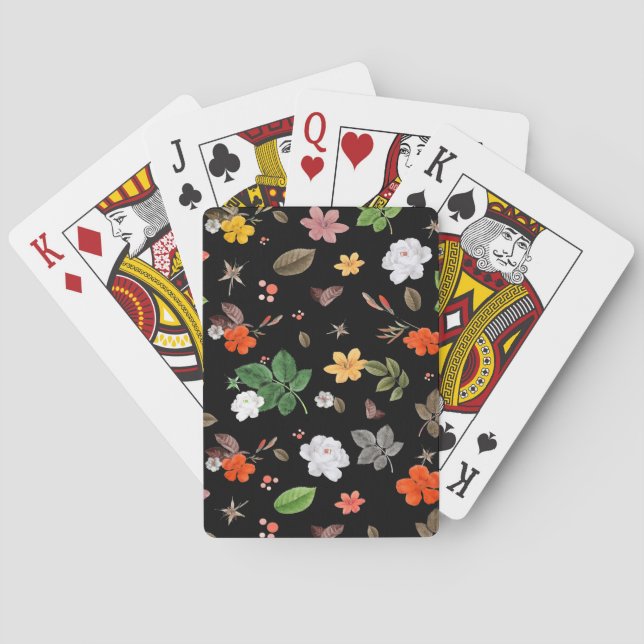 Gula blommor och Vit ros 8 Casinokort (Baksidan)