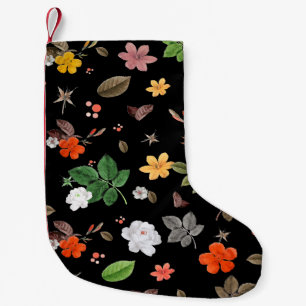 Gula blommor och Vit ros 8 Liten Julstrumpa