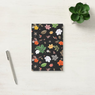 Gula blommor och Vit ros 8 Post-it Block