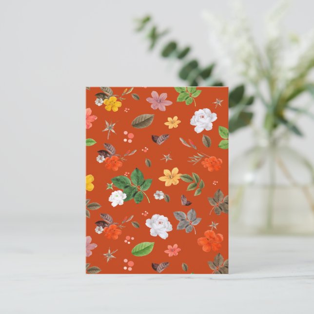 Gula blommor och Vit ros 9 Helg Vykort (Stående Fram)