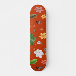 Gula blommor och Vit ros 9 Mini Skateboard Bräda 18,5 Cm