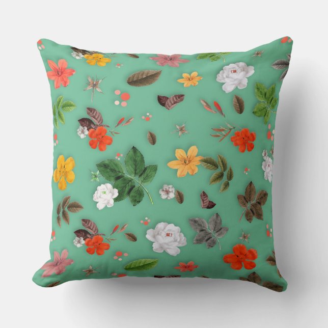 Gula blommor och vita rosor 14 kudde (Framsida)