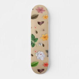 Gula blommor och vita rosor 17 mini skateboard bräda 18,5 cm