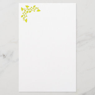 Gula blommor och wirls brevpapper