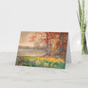 Gula blommor på Grått Day Julian Onderdonk Helgkort
