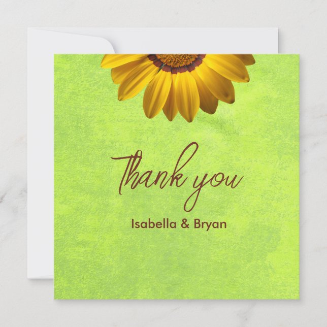 Gula blommor på Grönten Abstrakt Monogram (Framsida)