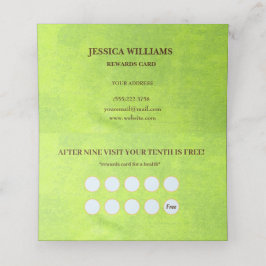 Gula blommor på Grönten Abstrakt Monogram Lojalitetskort