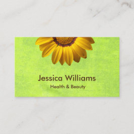 Gula blommor på Grönten Abstrakt Monogram Lojalitetskort