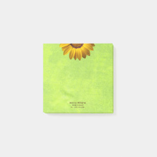 Gula blommor på Grönten Abstrakt Monogram Post-it Block