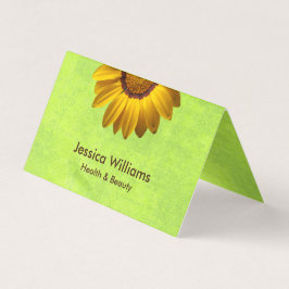Gula blommor på Grönten Abstrakt Monogram Visitkort