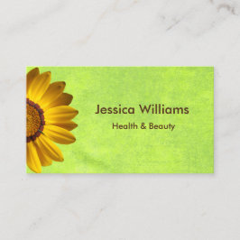 Gula blommor på Grönten Abstrakt Monogram Visitkort