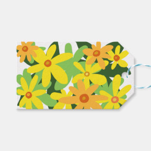 Gula blommor Papprare kopp Presentetikett