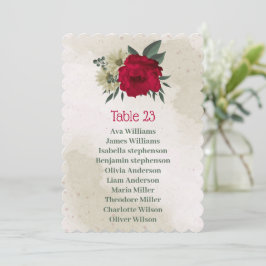 gula blommor-platskort med röd blek inbjudningar