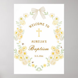 Gula blommor ram slinga dop välkommen poster