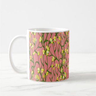 Gula blommor Rosa - Vintage i bakgrunden Kaffemugg