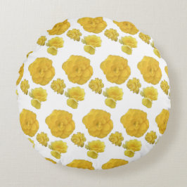 Gula blommor rund kudde