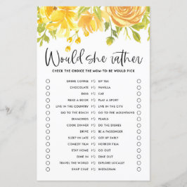 Gula blommor skulle hon hellre visa babykläder...