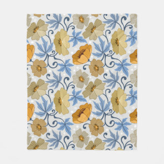 Gula blommor: Sömlös textildesign Fleecefilt