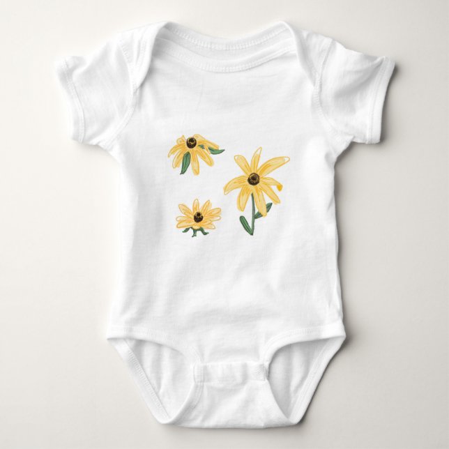 Gula blommor  t shirt (Framsida)