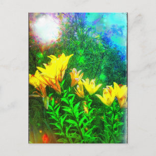 Gula blommor vykort