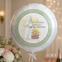 Gula blomsterbröllopsdusch heliumballonger
