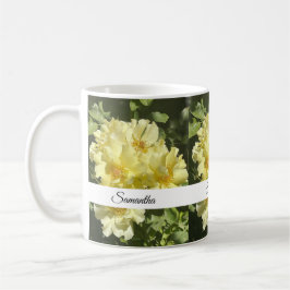 Gula botaniska blommor kaffemugg