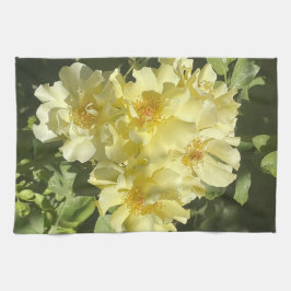 Gula botaniska blommor kökshandduk