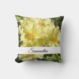 Gula botaniska blommor kudde