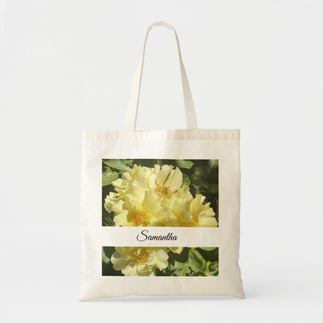 Gula botaniska blommor tygkasse (Framsidan)