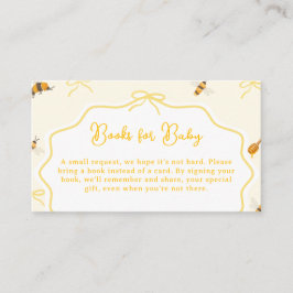 Gula Bow Honey Bee Baby Shower-böcker för bebisar Tilläggskort