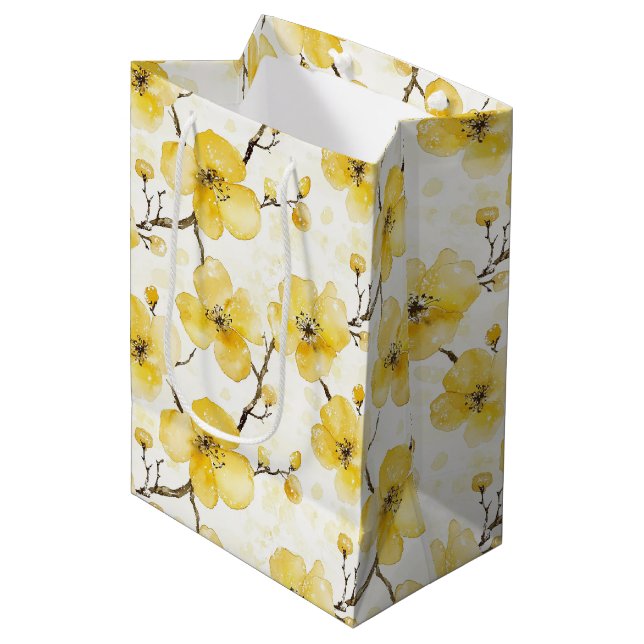 Gula Bröllopsduschblommor i Guld (Framsidan Vinklad)