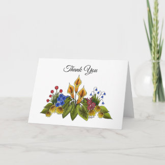 Gula Calla Lilies Blommig Trädgård Doodle Scen Tack Kort
