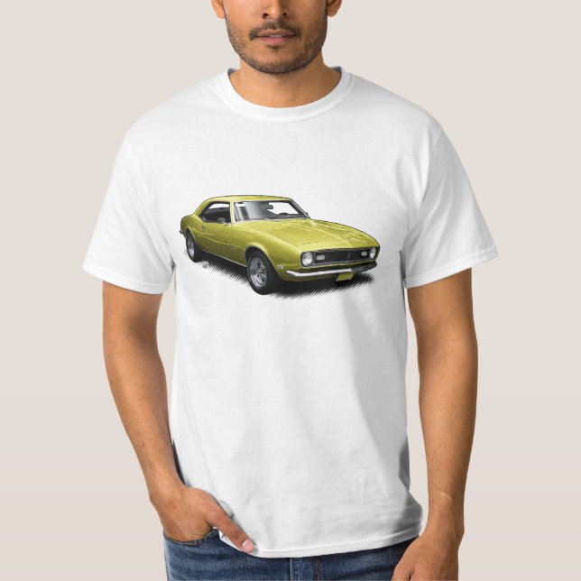 Gula Camaro på vitT-tröja T-shirt (Framsida)
