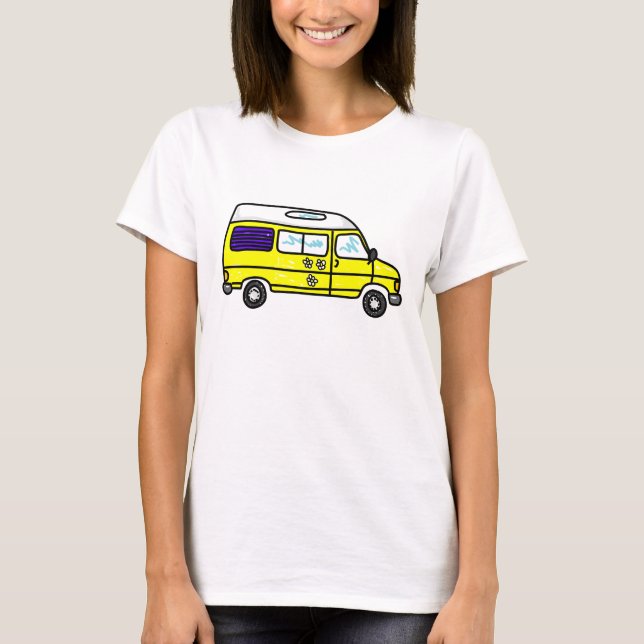 Gula Campervan Tee Shirt (Framsida)