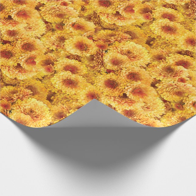 Gula Chrysanthemums Presentpapper (Hörn)