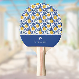 Gula citron Blått lövverk Amalfi Majolica Initial Pingisracket