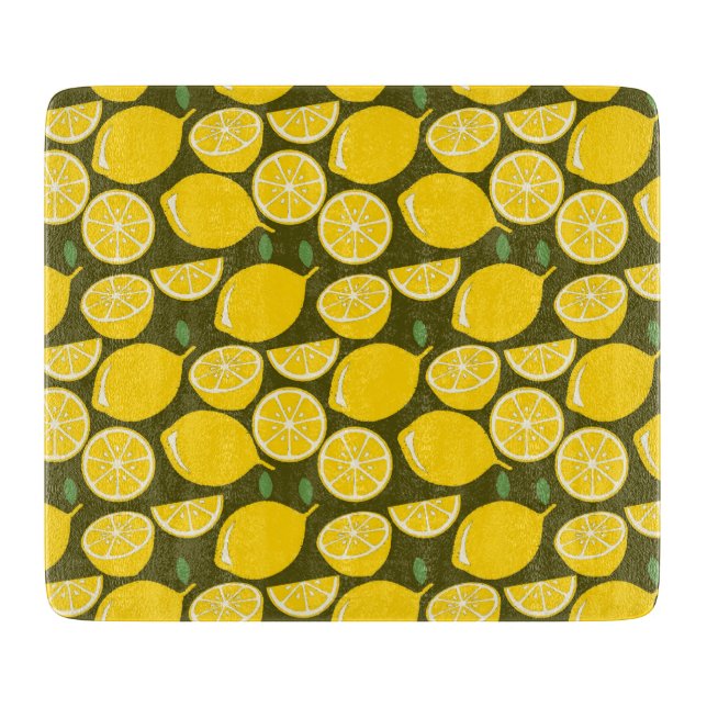 Gula citron & Olivgrön mönster: Modern citrus (Framsidan)
