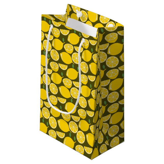 Gula citron & Olivgrön mönster: Modern Citrus (Framsidan Vinklad)