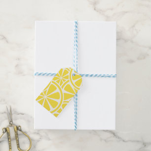 Gula Citron Skiva Mönster Presentkort Presentetikett
