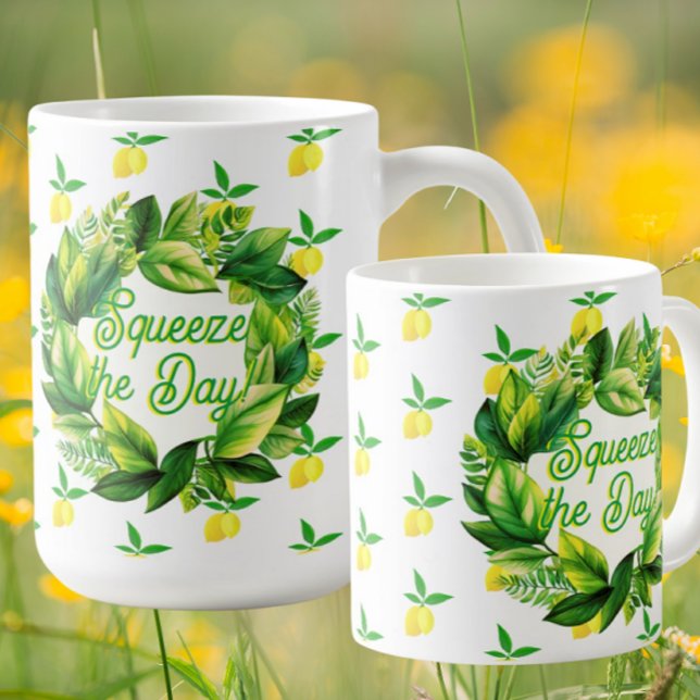 Gula Citroner Krama Dagen! Kaffe Mugg (Squeeze the day!)